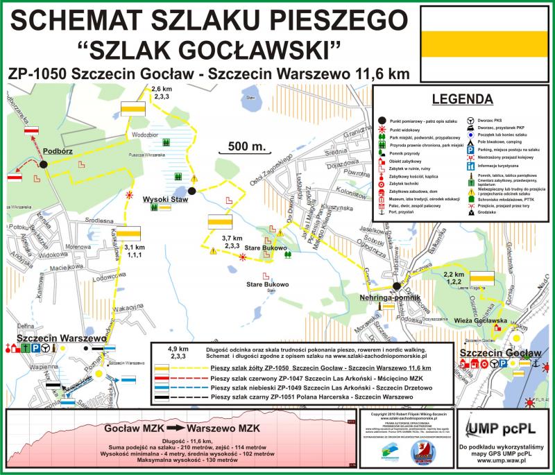 Szlak żółty pieszy ZP-1050 "Gocławski" Gocław - Warszewo 11,6 km