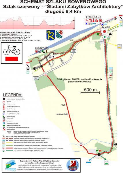 Szlak rowerowy czerwony "Śladami Zabytków Architektury" - 8,4 km
