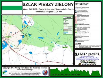P-Z-ZWA-084 (PTTK ZP-1128z), zielony, WAŁCZ PKP - WIESIÓŁKA PKS, 12,04 km