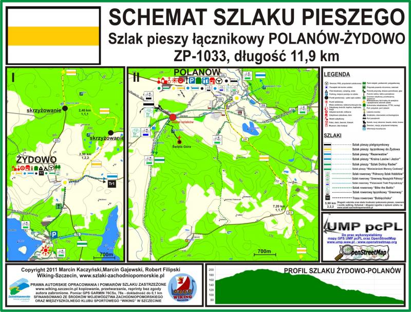 Szlak pieszy żółty Zp-1033-y, Łącznikowy Żydowo-Polanów, 11,9 km
